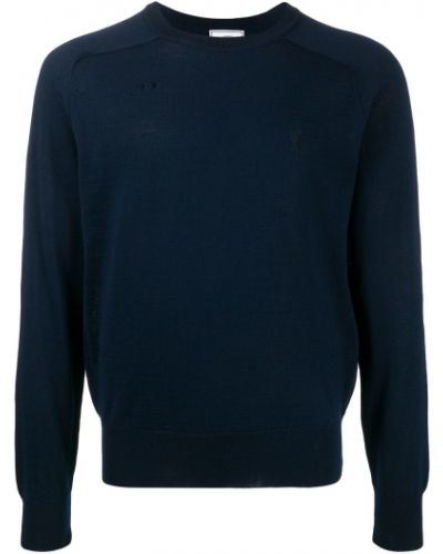 Jersey con bordado de tela jersey Ami Paris azul