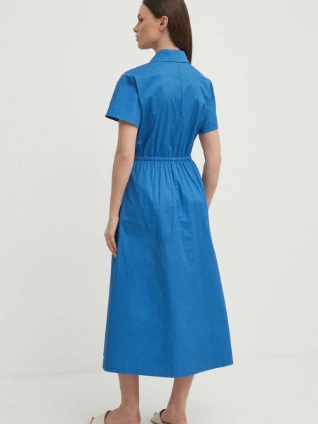 Bombažna obleka United Colors Of Benetton modra