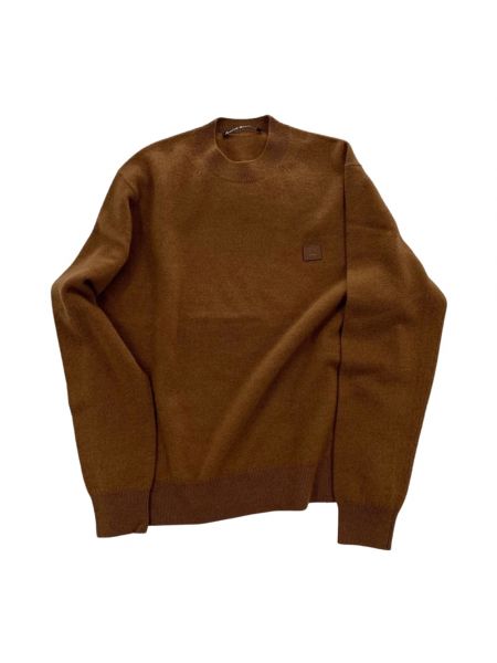 Sweter z okrągłym dekoltem Acne Studios brązowy