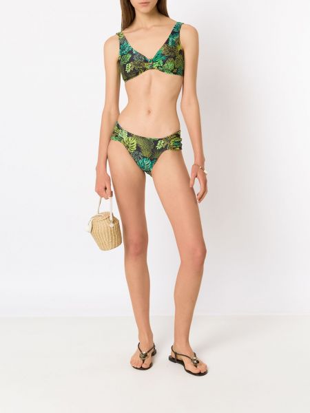 Bikini mit print mit tropischem muster Amir Slama grün
