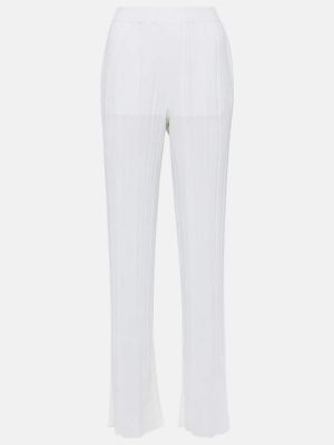 Plisirane hlače ravnih nogavica Stella Mccartney bijela