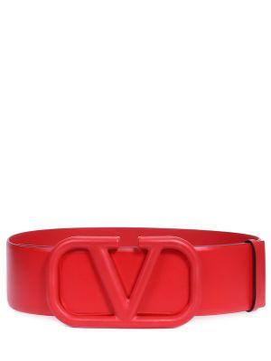 Красный кожаный ремень Valentino