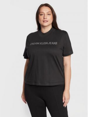 Tričko Calvin Klein Jeans Plus černé