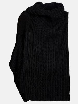 Gilet en laine en alpaga asymétrique Ann Demeulemeester noir