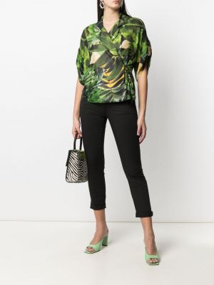 Blusa con estampado con estampado tropical Liu Jo verde