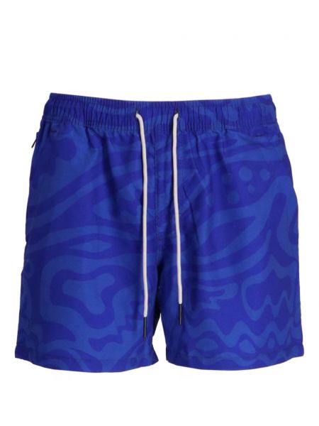 Pantaloni scurți cu imagine cu imprimeu abstract Oas Company albastru