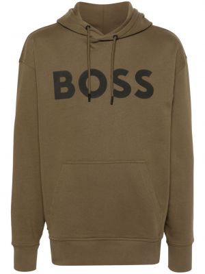 Pamučna hoodie s kapuljačom s printom Boss