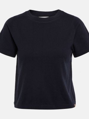 T-shirt di cachemire di cotone Extreme Cashmere blu