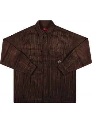 Вельветовая рубашка Supreme коричневая