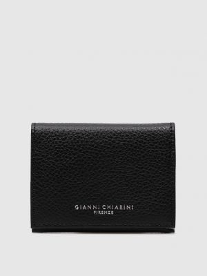 Шкіряний гаманець з принтом Gianni Chiarini чорний