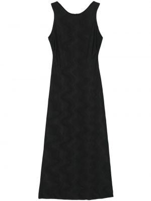 Jersey midi obleka iz žakarda Giorgio Armani črna