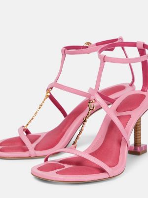 Kožne sandale Jacquemus ružičasta