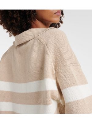 Aksamitny sweter z kaszmiru bawełniany Velvet beżowy