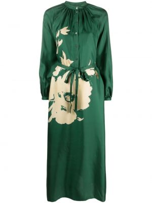 Копринена миди рокля с принт Pierre-louis Mascia зелено