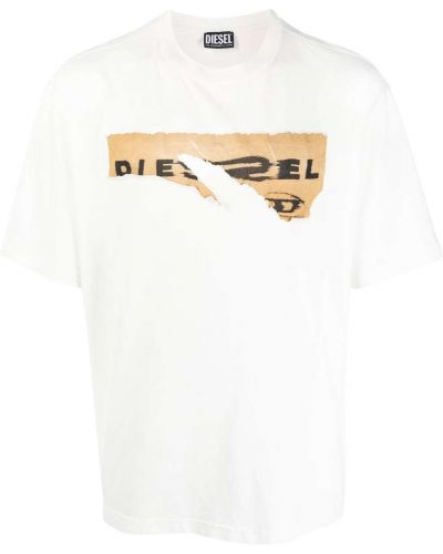 T-krekls ar apdruku Diesel balts