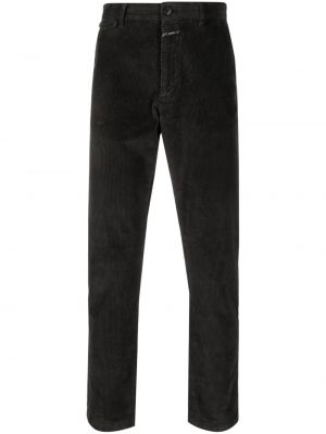 Pantaloni dritti di velluto a coste slim fit Closed grigio
