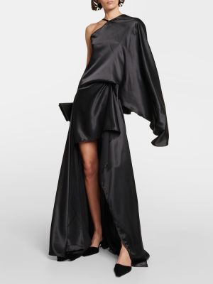 Aszimmetrikus szatén midi ruha Acne Studios fekete