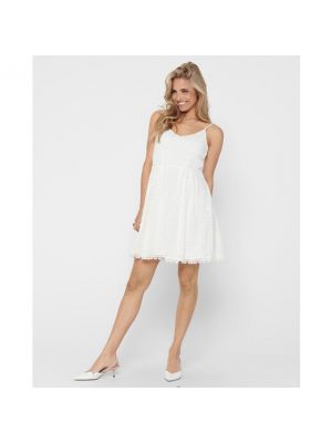 Mini vestido con bordado Only blanco