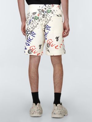 Bermuda kratke hlače od flisa s printom Givenchy bijela