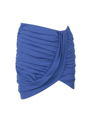 Mini spódniczka z wysoką talią Balmain niebieska