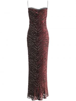 Koktel haljina s printom sa zebra printom Saint Laurent