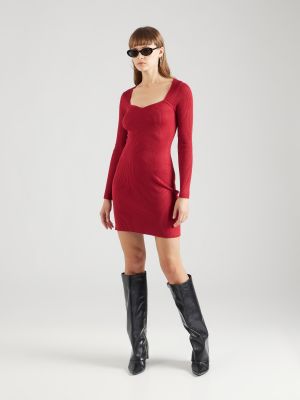Πλεκτή φόρεμα Abercrombie & Fitch κόκκινο