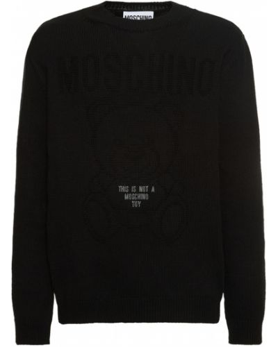 Bavlněný svetr Moschino černý