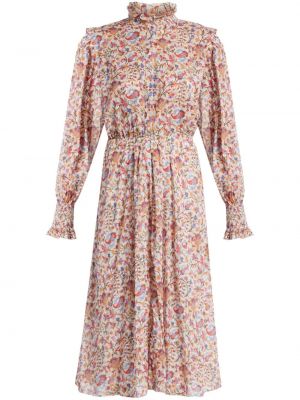 Kvetinové bavlnené midi šaty s potlačou Isabel Marant
