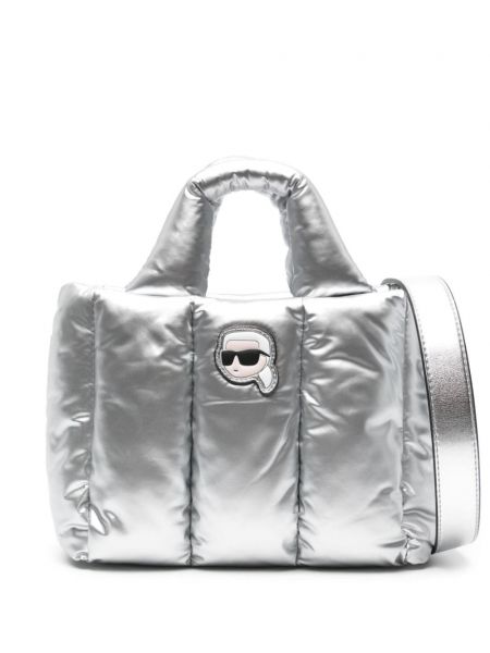 Nakupovalna torba Karl Lagerfeld srebrna