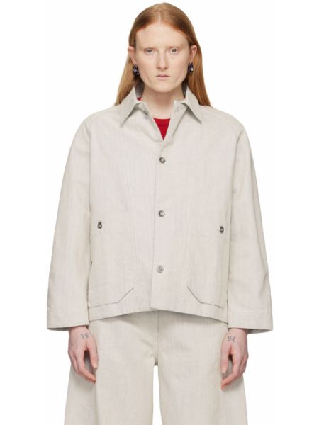 Кремового цвета Джинсовая куртка в стиле доставки Henrik Vibskov