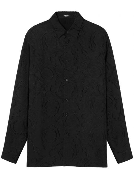 Jacquard langes hemd Versace schwarz