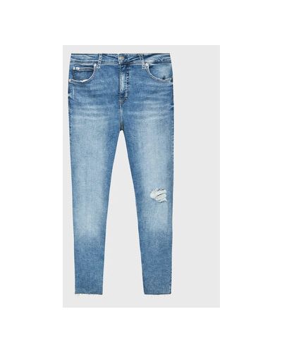Blugi skinny din bumbac din denim Calvin Klein Jeans Plus - albastru