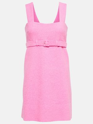 Mini vestido de algodón de tweed Patou rosa
