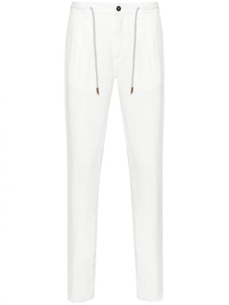 Pantalon chino en lin Eleventy blanc