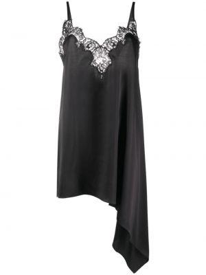 Σατέν κοκτέιλ φόρεμα με δαντέλα Dsquared2 μαύρο