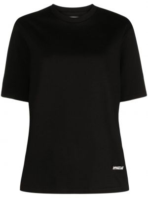 Koszulka bawełniana z nadrukiem Jil Sander czarna