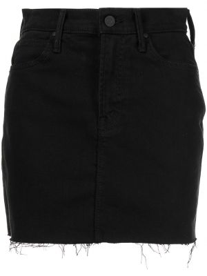 Klasické slim fit džínová sukně na zip Mother - černá