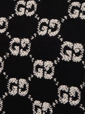 Top de lana de tejido jacquard Gucci negro