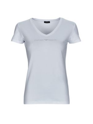 T-shirt con scollo a v Emporio Armani bianco