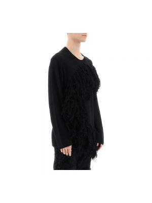 Jersey con flecos de lana de tela jersey Comme Des Garçons negro