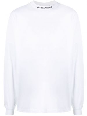 T-shirt con stampa a maniche lunghe Palm Angels bianco