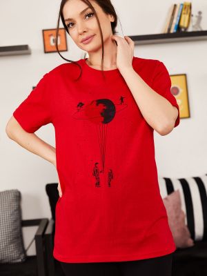 Tričko s potiskem Armonika červené