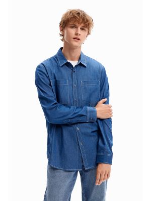 Camisa con bolsillos Desigual azul