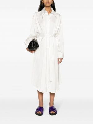 Robe chemise en satin Fabiana Filippi blanc