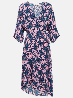 Květinové midi šaty s potiskem Diane Von Furstenberg růžové