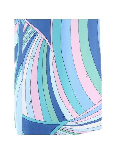 Mini vestido de seda con estampado con estampado abstracto Emilio Pucci azul