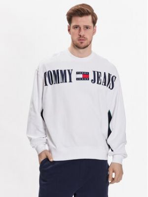 Priliehavá mikina Tommy Jeans biela