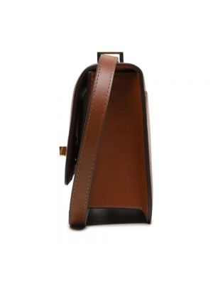 Bolsa de hombro de cuero Ralph Lauren marrón