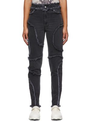 Черные растрепанные джинсы El Eckhaus Latta