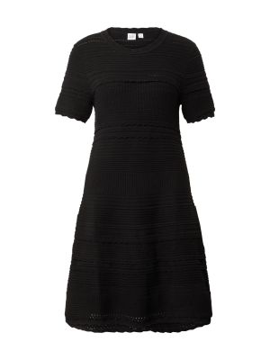 Πλεκτή βαμβακερή φόρεμα Gap μαύρο